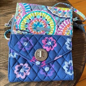 2 Never Used Vera Bradley Colorful Quilted Crossbody Bag & Wristlet